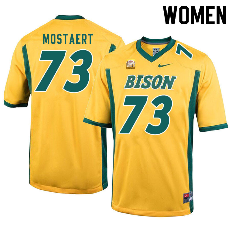 Women #73 Eli Mostaert North Dakota State Bison College Football Jerseys Sale-Yellow - Click Image to Close